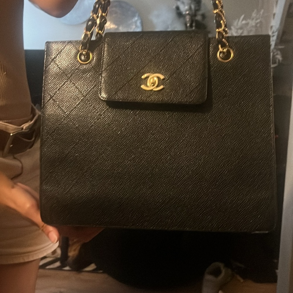 Chanel, Vintage Quilted Caviar Bag, Interlocking CC, Gold-Tone. Stunning ❣️ - Picture 7 of 13